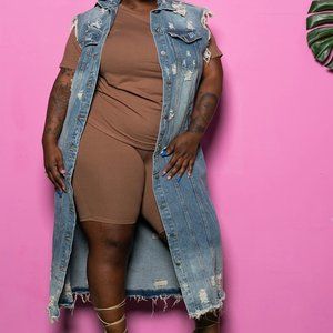Denim Maxi Jean Vest